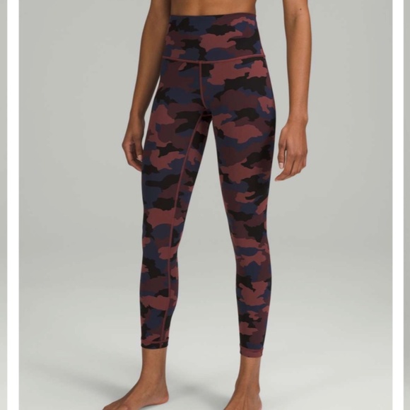 Lululemon Wunder Under High-Rise Tight 25 Heritage 365 Camo Smoky Red Night Sz 6 - Picture 1 of 7